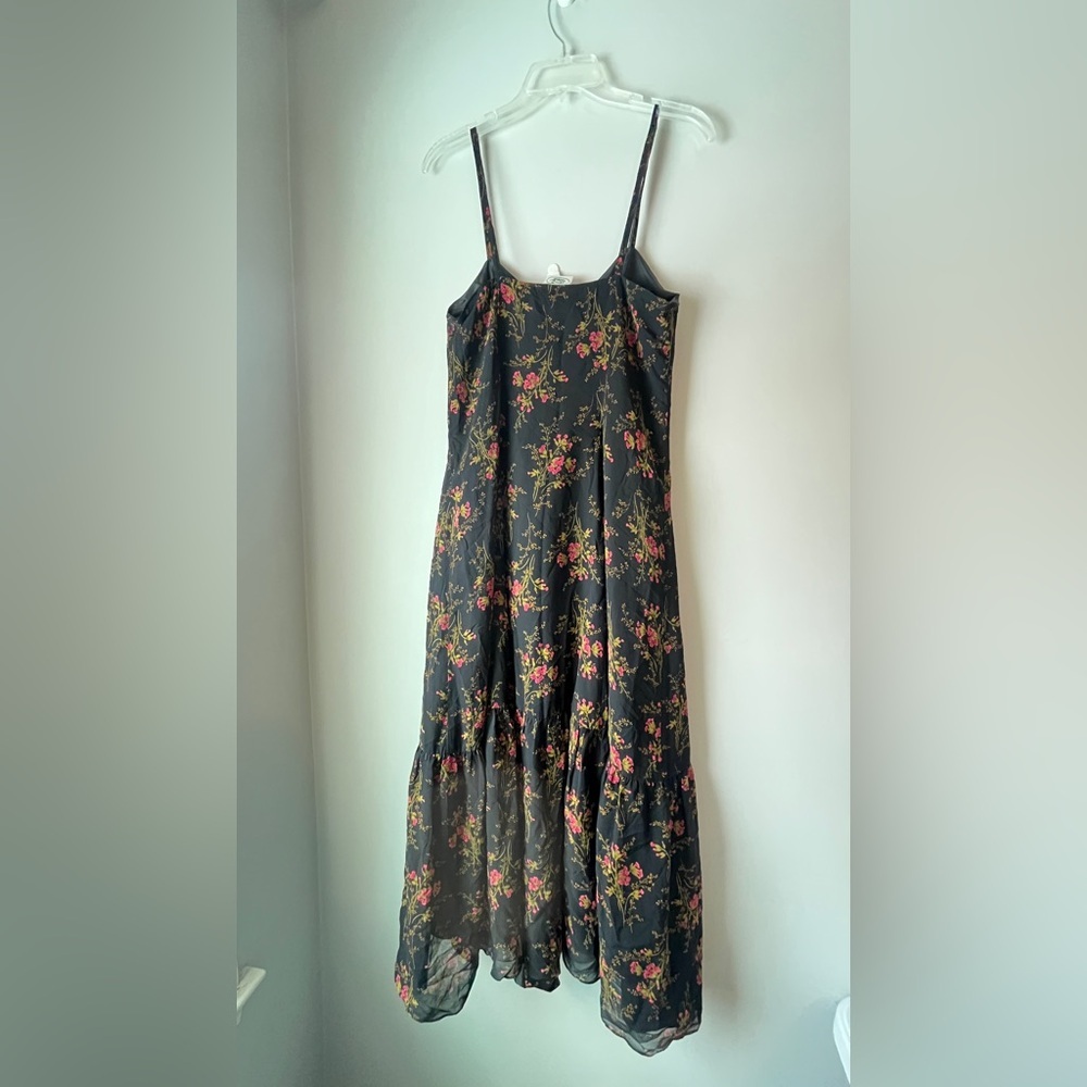 Vintage Laura Ashley Silk Floral Spaghetti Strap Tiered Maxi Dress - Picture 3 of 11